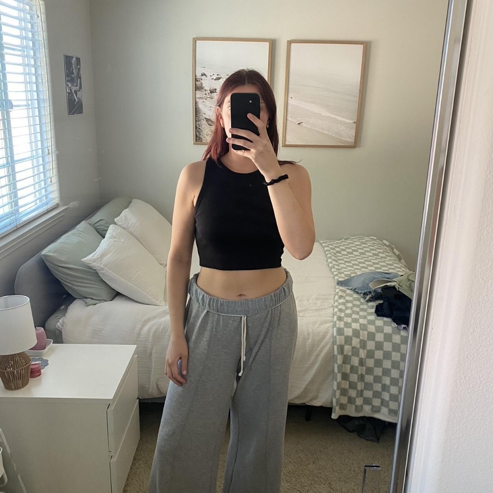 Zara Black Ribbed Top